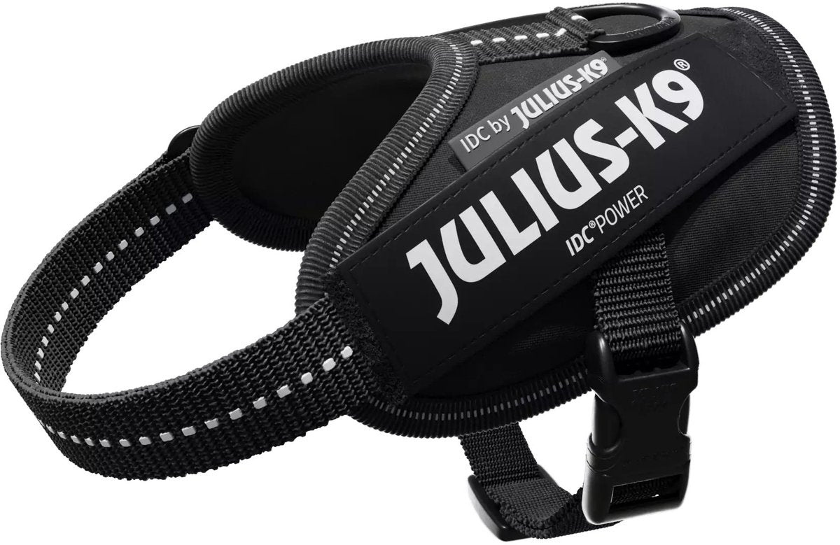 Julius k9 Idc powerharnastuig voor labels zwart