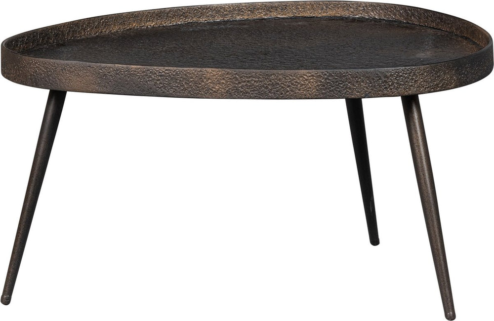 Woood crude bijzettafels - zink - antique bronze - 39x71x52