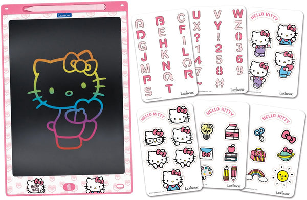 Lexibook hello kitty 11’’ meerkleurige leer- en teken-e-ink-tablet met sjablonen