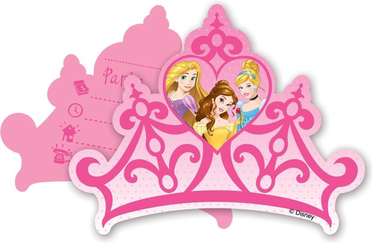 Disney prinsessen feest uitnodigingen