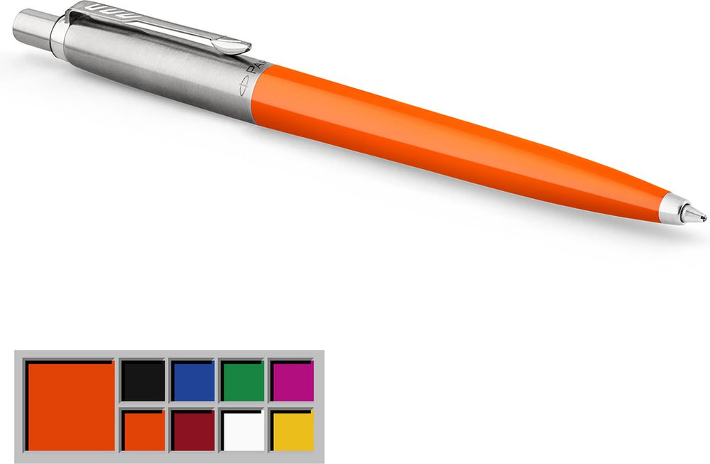 Parker jotter originele balpen | klassieke oranje afwerking | medium punt | blauwe inkt | 1 stuk