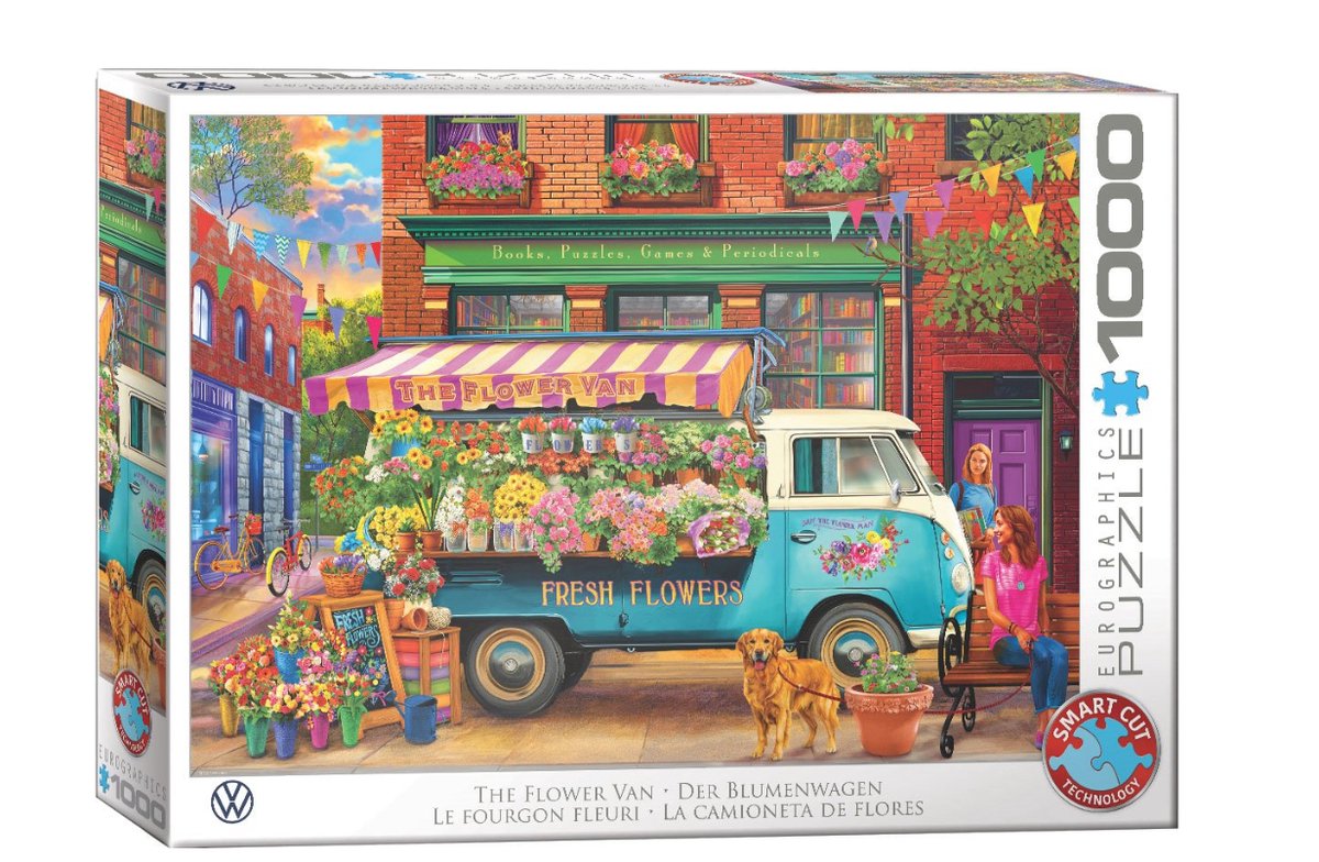 Eurographics volkswagen - the flower van - bigelow illustrations - 1000 stukjes 68×48cm (b×h) - legpuzzel