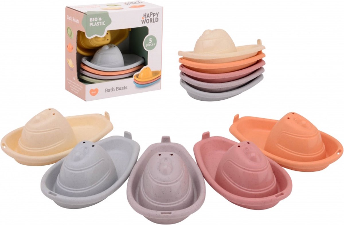 Jouéco happy world bio plastic badbootjes, 5st