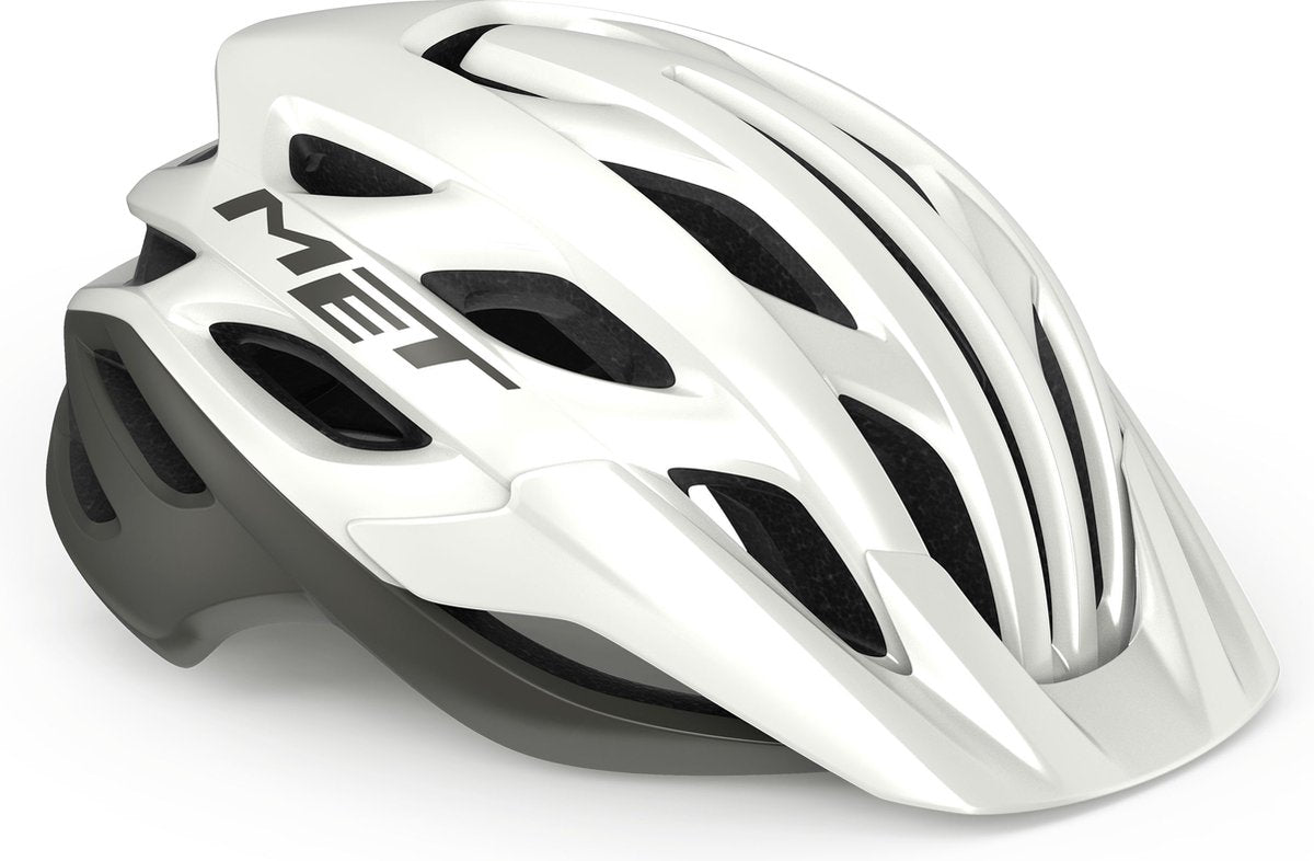 Met veleno mips fietshelm mannen vrouwen – fietshelm mountainbike volwassenen – elektrische fiets – stadsfiets – maat m (56-58cm) – white gray matt (wit)