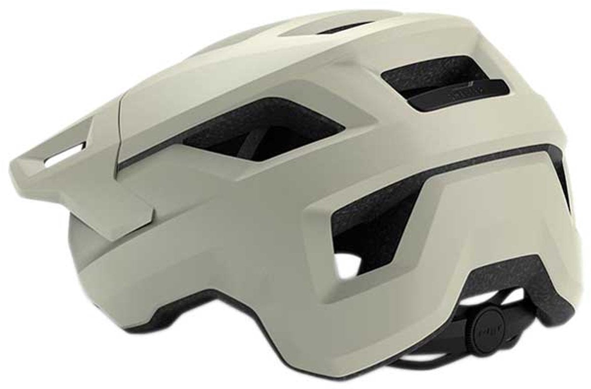 Met shelter fietshelm – fietshelm mannen vrouwen – mtb helm volwassenen – mountainbike – maat m (56-58 cm) – off white (wit)