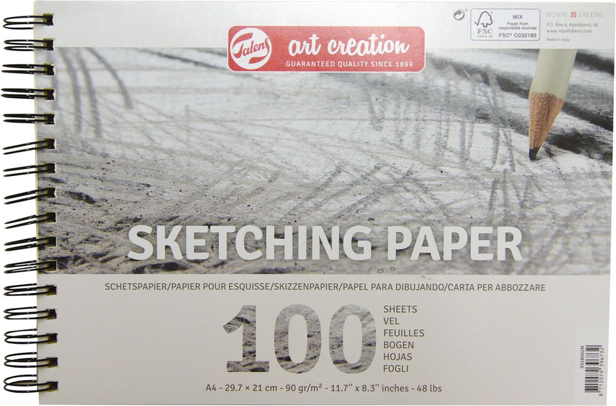 Talens art creation schetspapier 29,7x21cm 90g 100 afgesloten