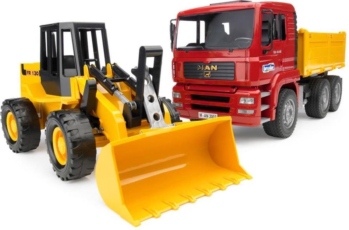 Bruder auto vrachtwagen met schep