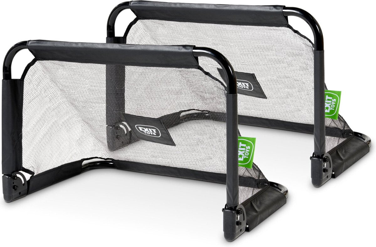 Exit toys exit pico stalen voetbaldoel 90x60cm - set van 2 - voetbal goal - voor kinderen - tuin - zwart