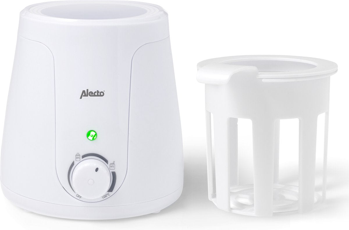Alecto bw-70 - flessenwarmer geschikt voor ieder flesje en potje - snel en gemakkelijk in gebruik - wit