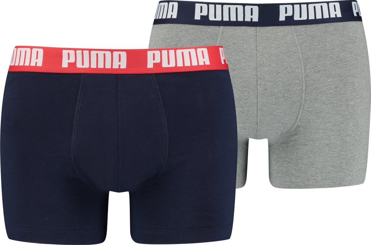 Basic Boxershort Heren (2 stuks) Grijs Blauw maat L