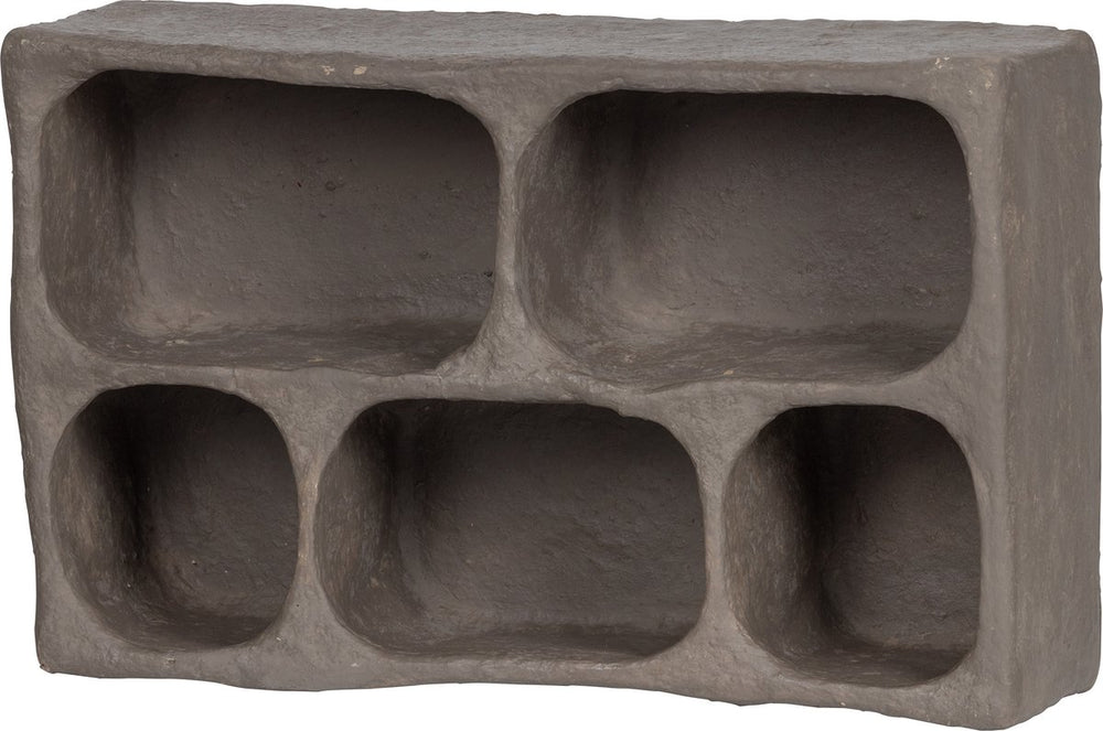 Woood clay wandkastje - papier mache - grijs - 70x45x23