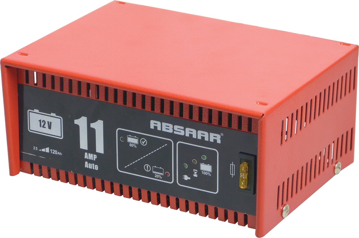 Absaar acculader 12 volt - professionele vol-automatische accu lader - 11a