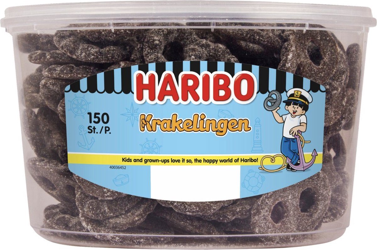 Haribo drop krakelingen - snoep - 150 stuks silo
