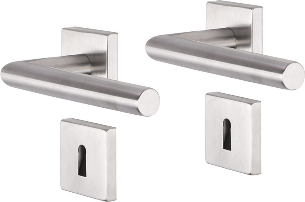 Impresso deurkruk - harrow - voor binnen - vierkant met vierkant sleutelrozet - rvs - 2 stuks