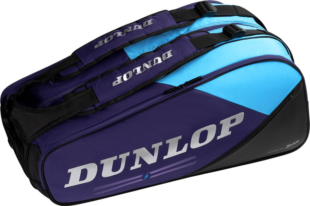 Dunlop -tennistas- fx-performance 8rkt - unisex sporttas - violet zwart cyaan