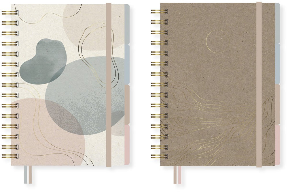 Kangaro notitieboek - soft scenes 4-in-1 notitieboek - a5 - hardcover - spiraal - 80 grams fsc - 200 pagina's - 2 stuks - k-pm01710011