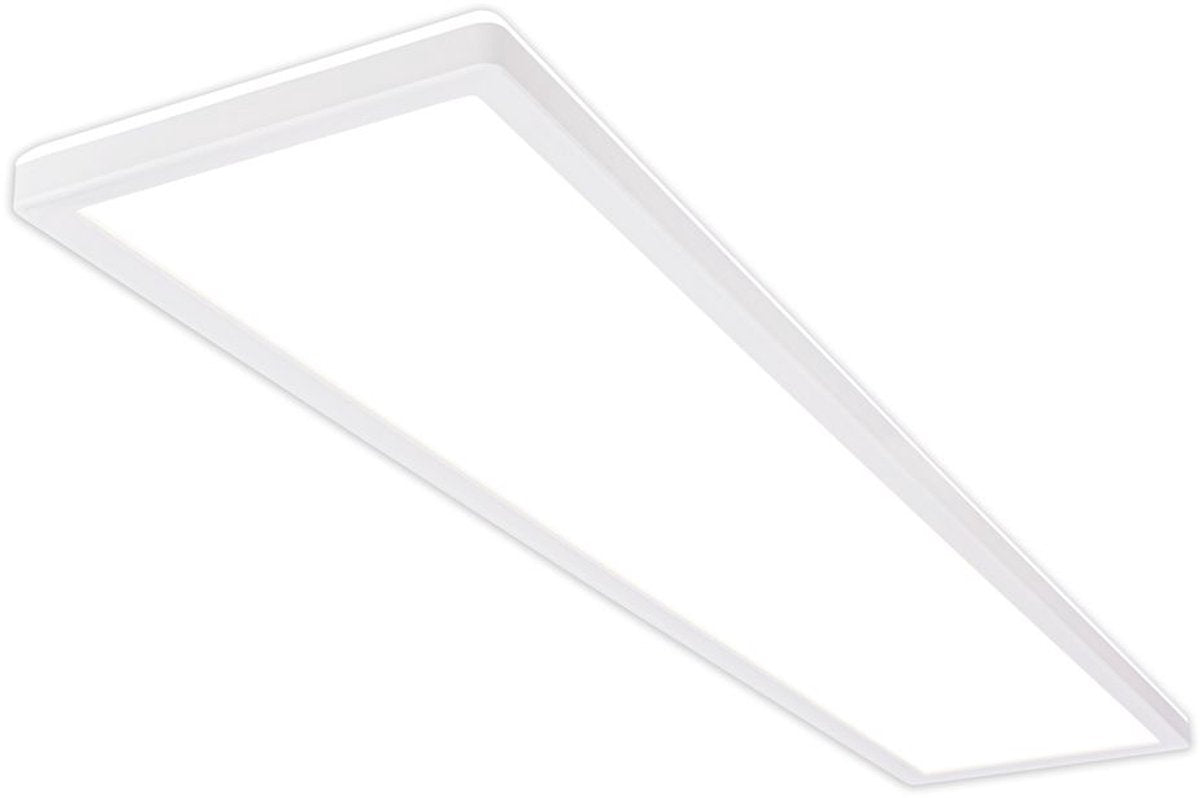 Briloner tava a - eek a led plafonniere - plafondlamp met achtergrondverlichting - met indirect licht - 4.000 k - 4.800 lm - 21w - 98cm - wit