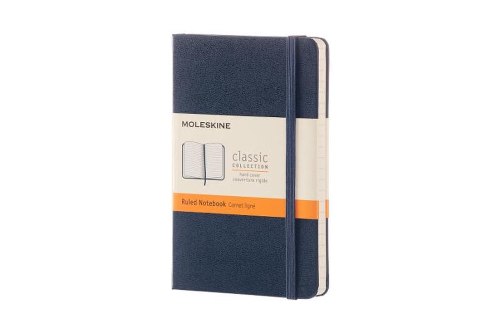 Moleskine classic notitieboek - pocket - hardcover - gelinieerd - saffier blauw