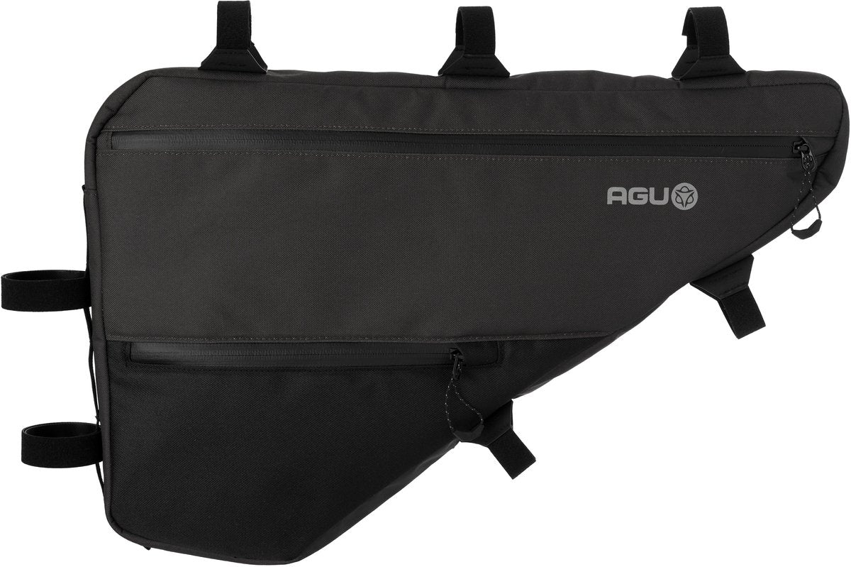 Agu venture - full frame bag - bikepacking tas - 12l - zwart - waterafstotend polyester - ykk ritssluiting - 3m reflectie