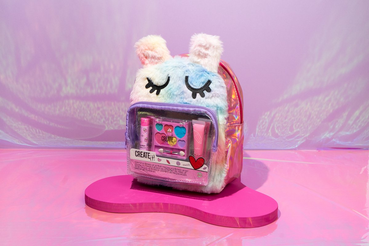 Maak het! make-upset in fluffy rugtas