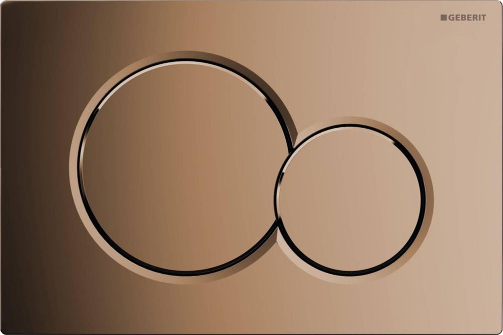 Geberit sigma01 bedieningsplaat - 2-toets spoeling - ronde knoppen - edel - glans messing goud