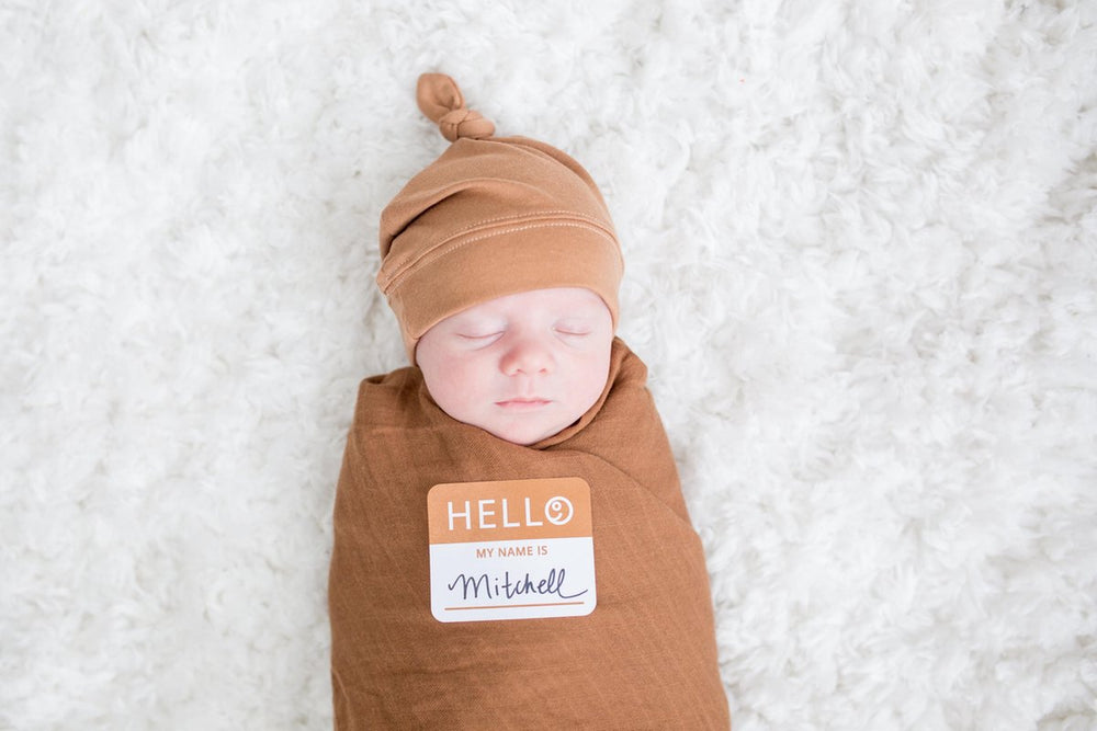 Lulujo hello world - swaddle mutsje - tan