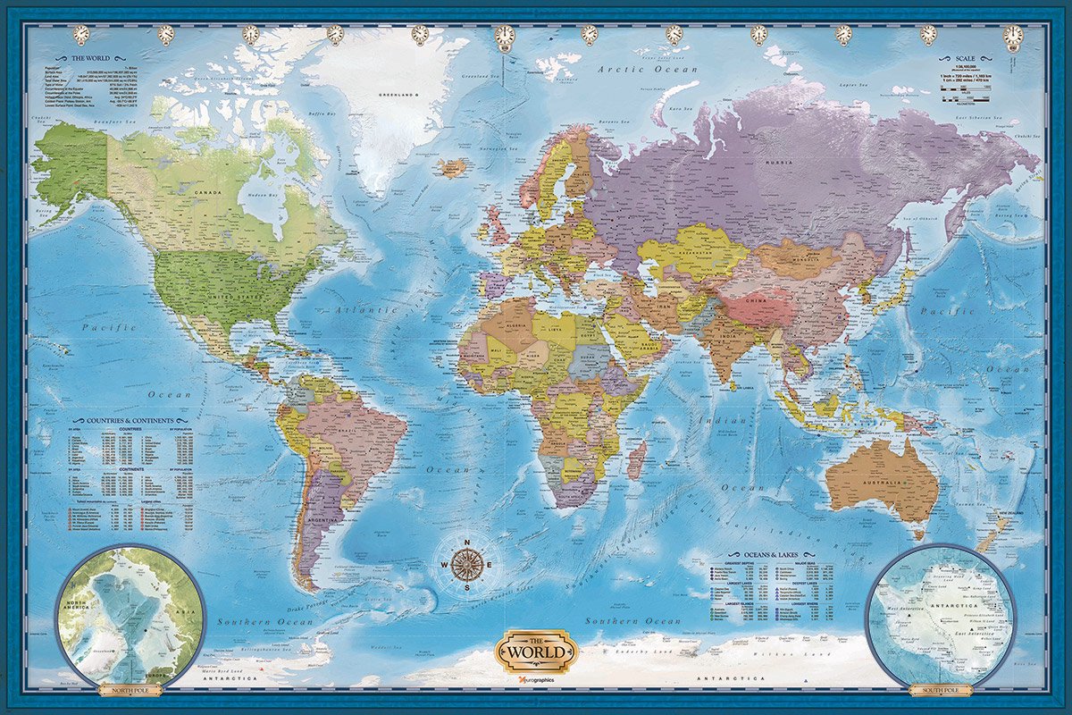 Eurographics - wereldkaart [world map] - 5000 stukjes 101,5×152,5cm (b×h) - legpuzzel