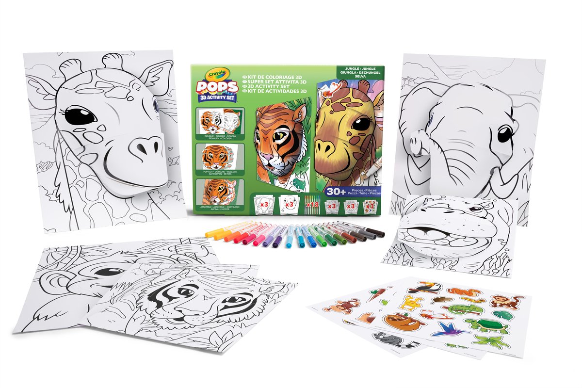 Crayola - pops - hobbypakket - 3d-activiteiten super set voor kinderen - jungle thema - 6 onderwerpen