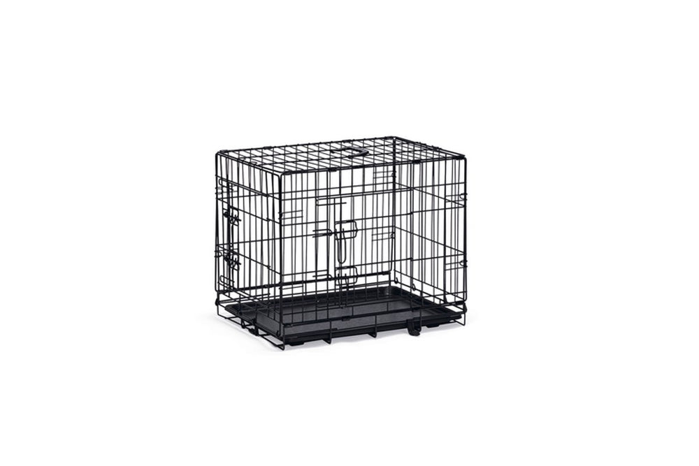 Beeztees hondenbench s - bench - 2 deuren - inklapbaar - zwart - 62x44,5x50 cm