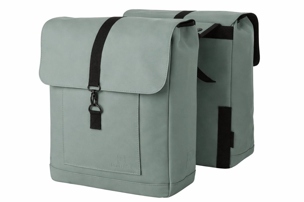 Fastrider jaxx ii dubbele fietstas – mik-compatibel – 28l – waterafstotend – incl. laptopvak – eucalyptus