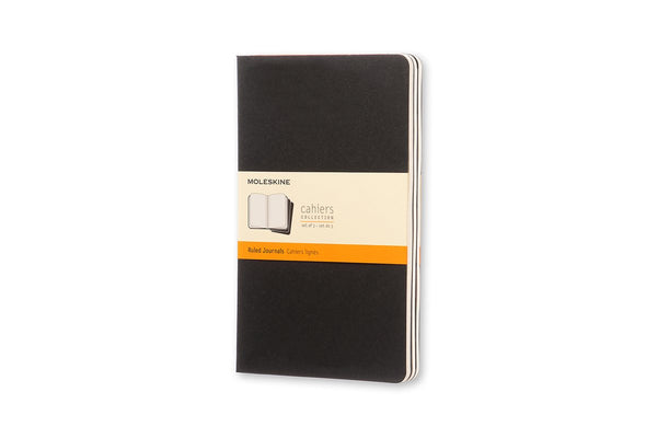 Moleskine cahier journals - large - gelinieerd - zwart - set van 3