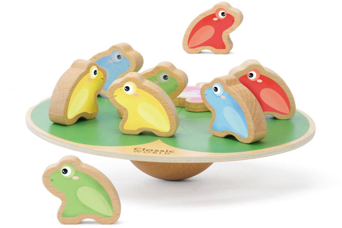 Klassieke wereld stapel waterlelie met kikkers