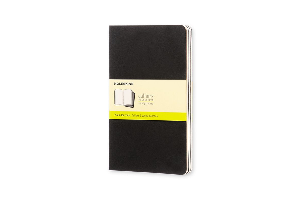 Moleskine cahier journals - large - blanco - zwart - set van 3