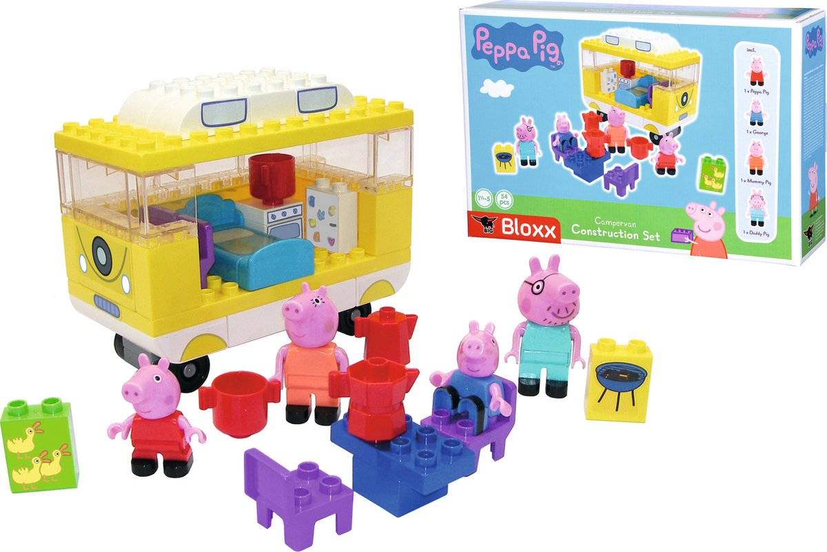 Big -bloxx peppa pig camper- constructiespeelgoed