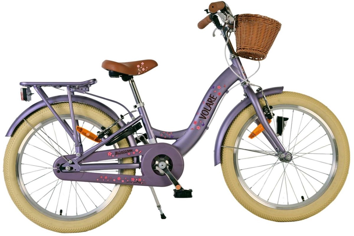 Volare bloesem kinderfiets - meisjes - 20 inch - paars - twee handremmen
