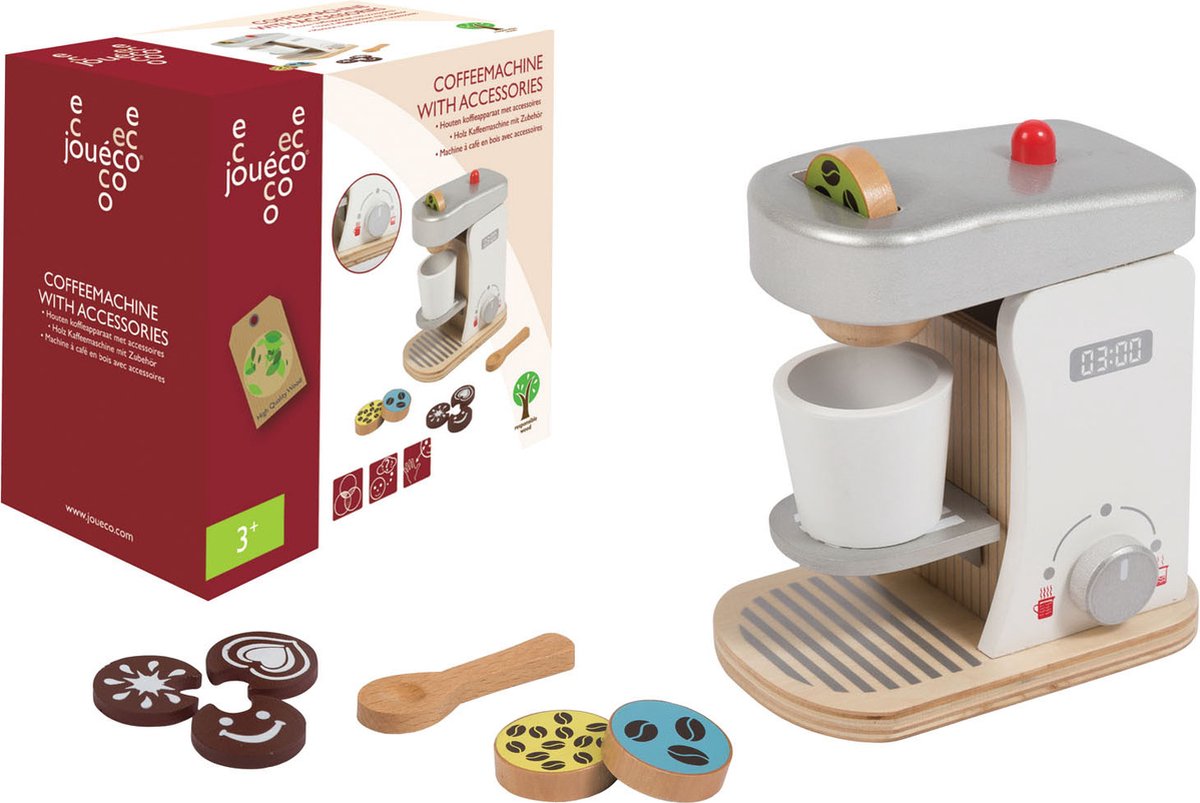 Jouéco houten koffiezetapparaat met accessoires