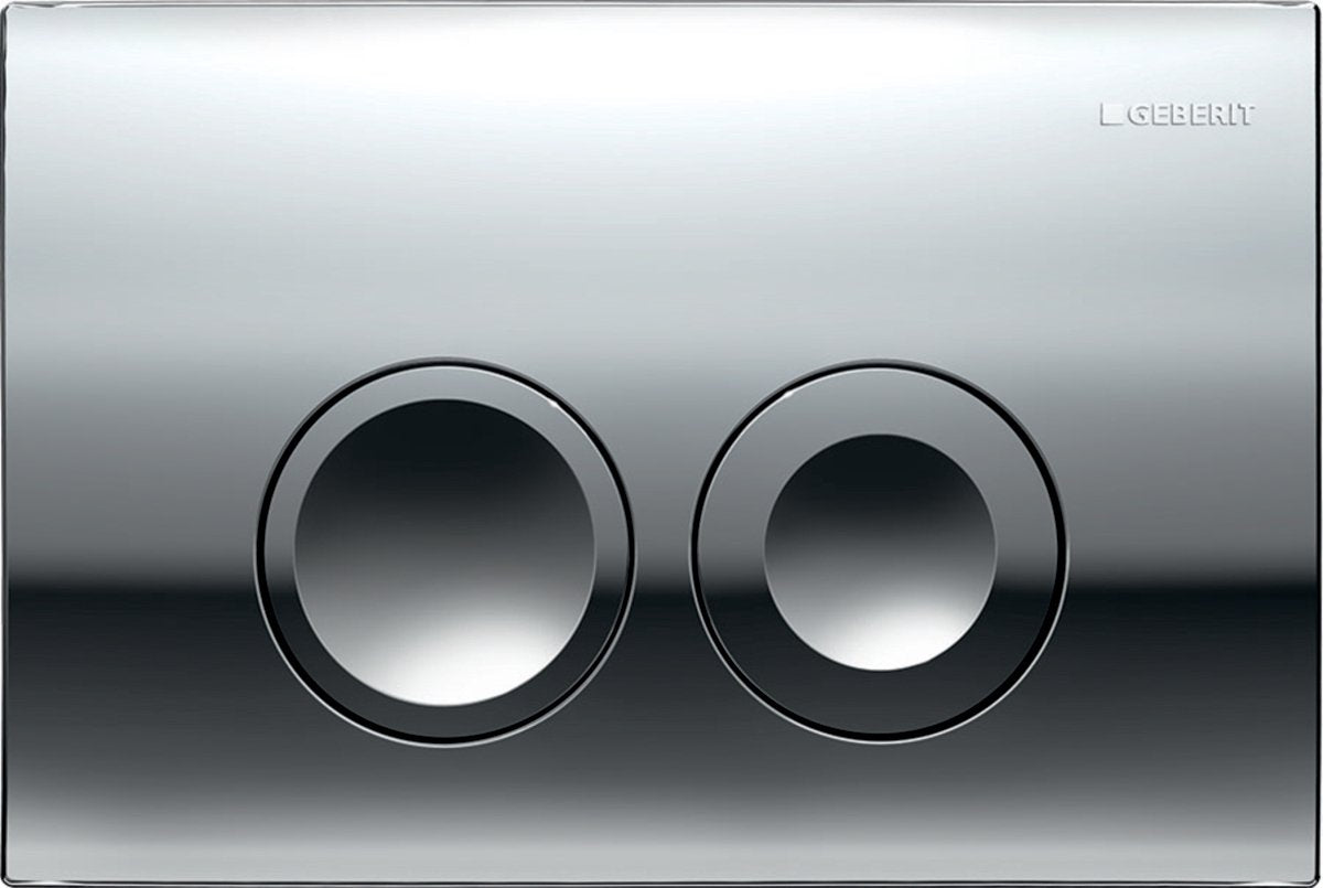 Geberit delta25 bedieningsplaat - 2-toets spoeling - ronde knoppen - dualflush - glans chroom