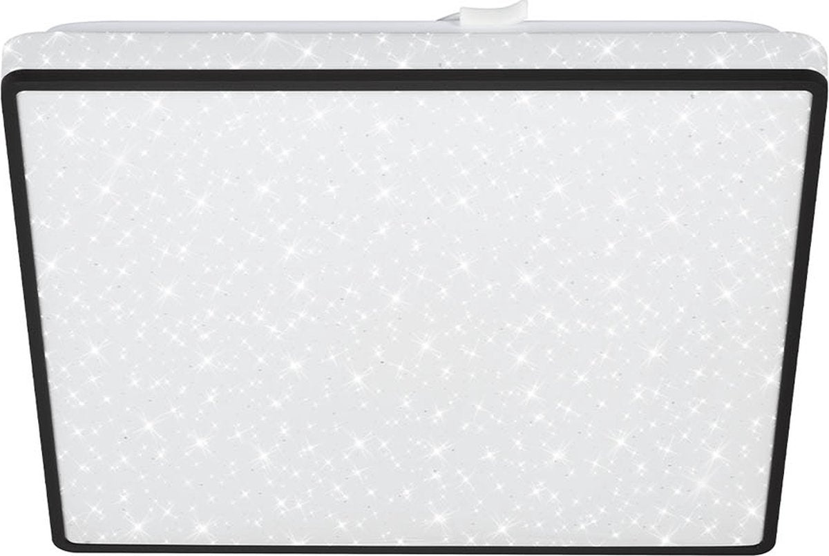 Briloner - led plafonniére - plafondlamp met sterrenhemel - met ster decor - neutraal wit licht - zwart - 27x27x4.5 cm