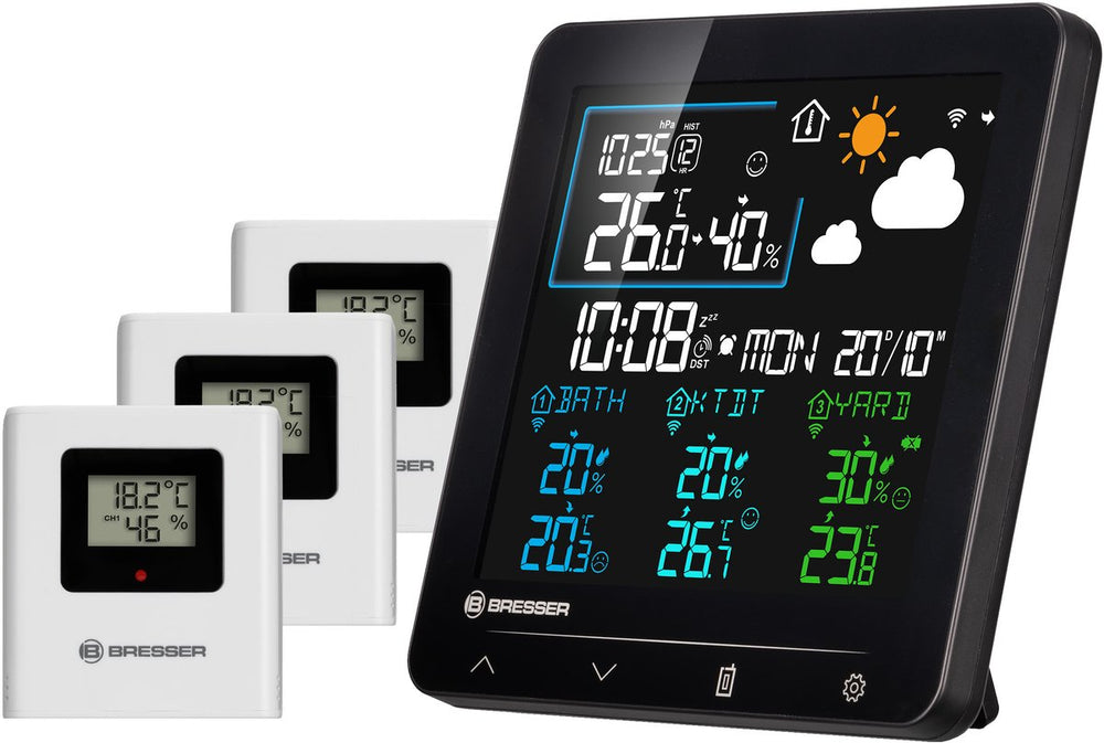 Bresser weerstation - quadro individio - nv - thermo-, hygrometere - 3 sensoren