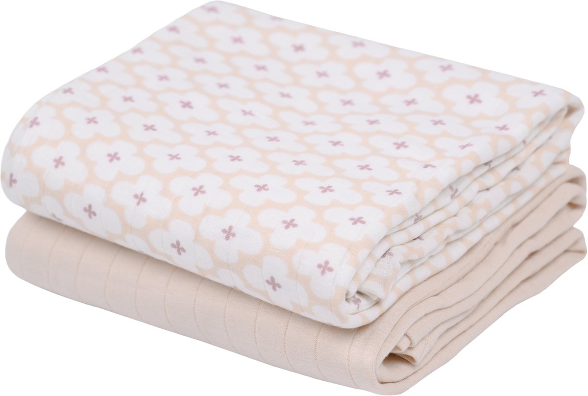 Lodger swaddler - 2 stuks - 110 x 110 cm - matcha powder