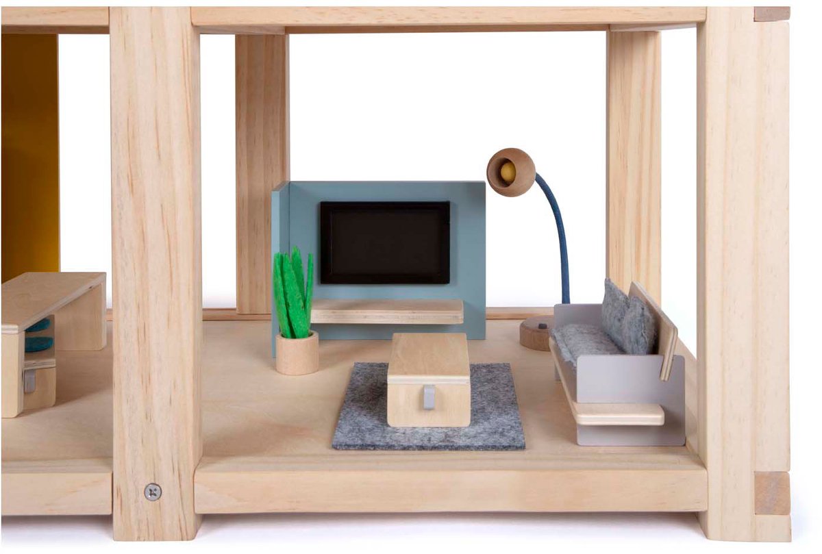 Small foot - houten poppenhuis met meubels