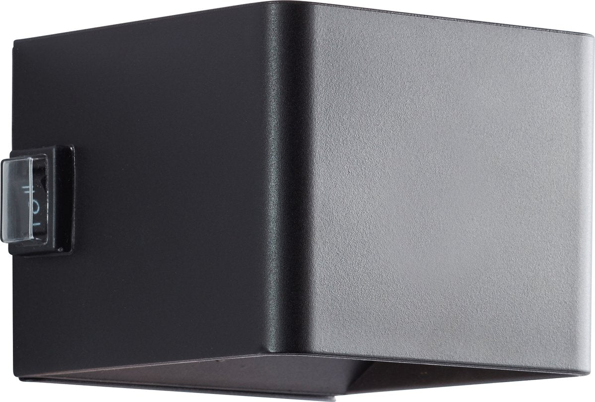 Brilliant iseo - oplaadbare wandlamp op accu draadloos - met bewegingssensor - ip44 - led 4w - 300 lumen - 3000k - met batterijen indicator - zwart