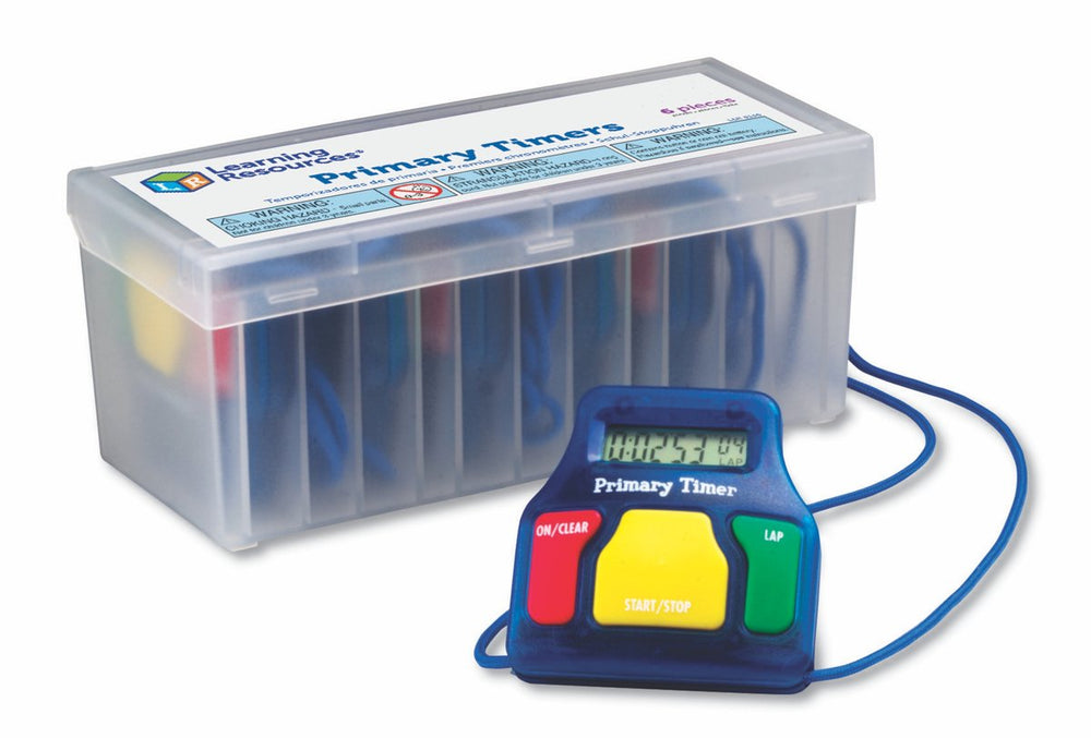 Learning resources educatieve timers set - 6 stuks kleurrijke stopwatches. - 3+
