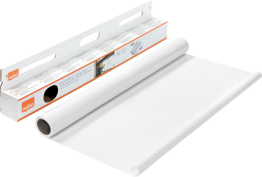 Nobo instant whiteboard droog-uitwisbare vellen op rol - 25 elektrostatische vellen - 60x80cm - wit