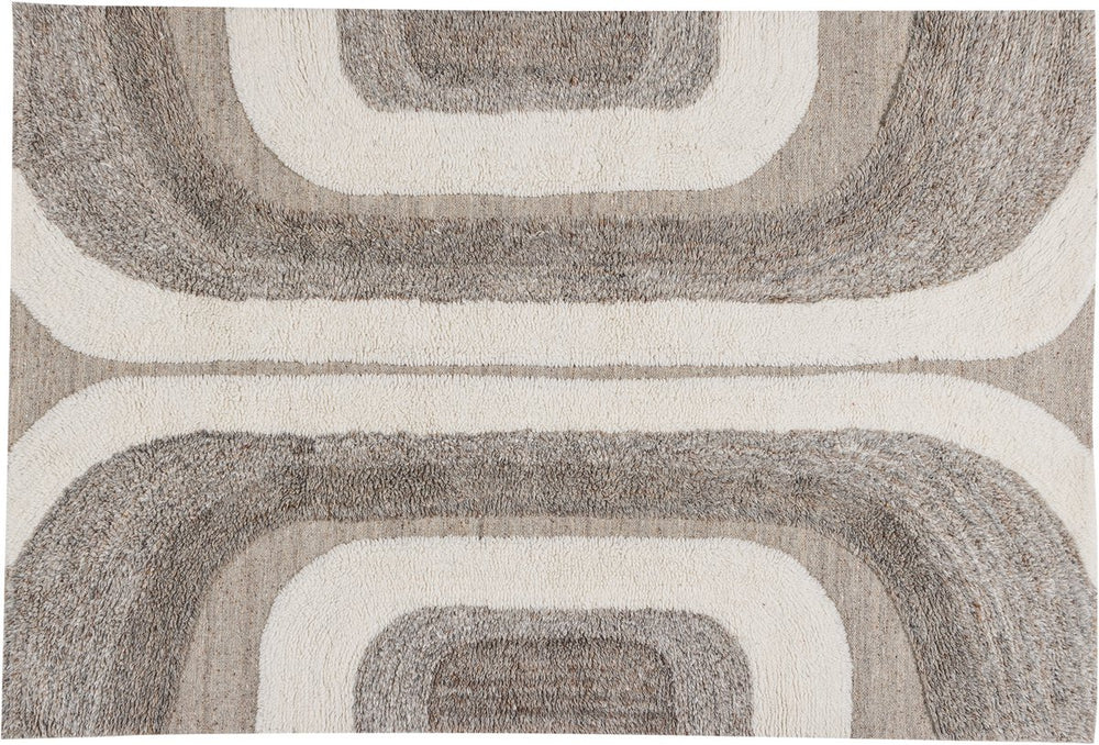 Woood moro vloerkleed - wol katoen grijswit - 170x240