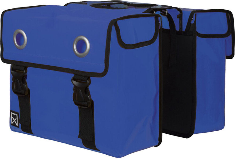 Willex dubbele fietstas - bisonyl - blauw - 52l - universele bevestiging