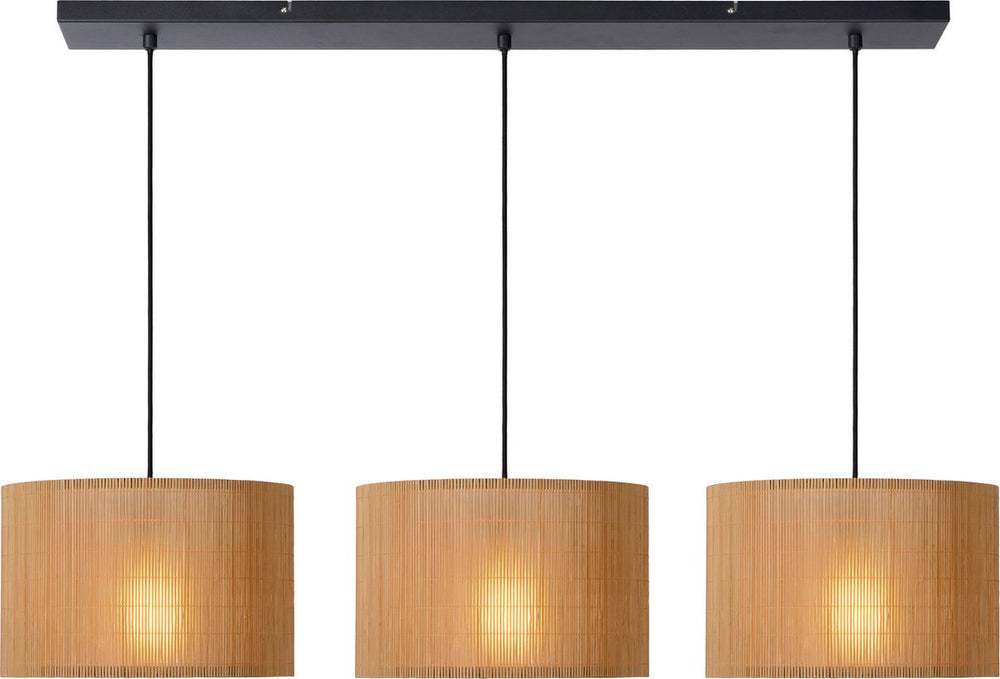 Lucide magius - hanglamp - 3xe27 - naturel - japandi