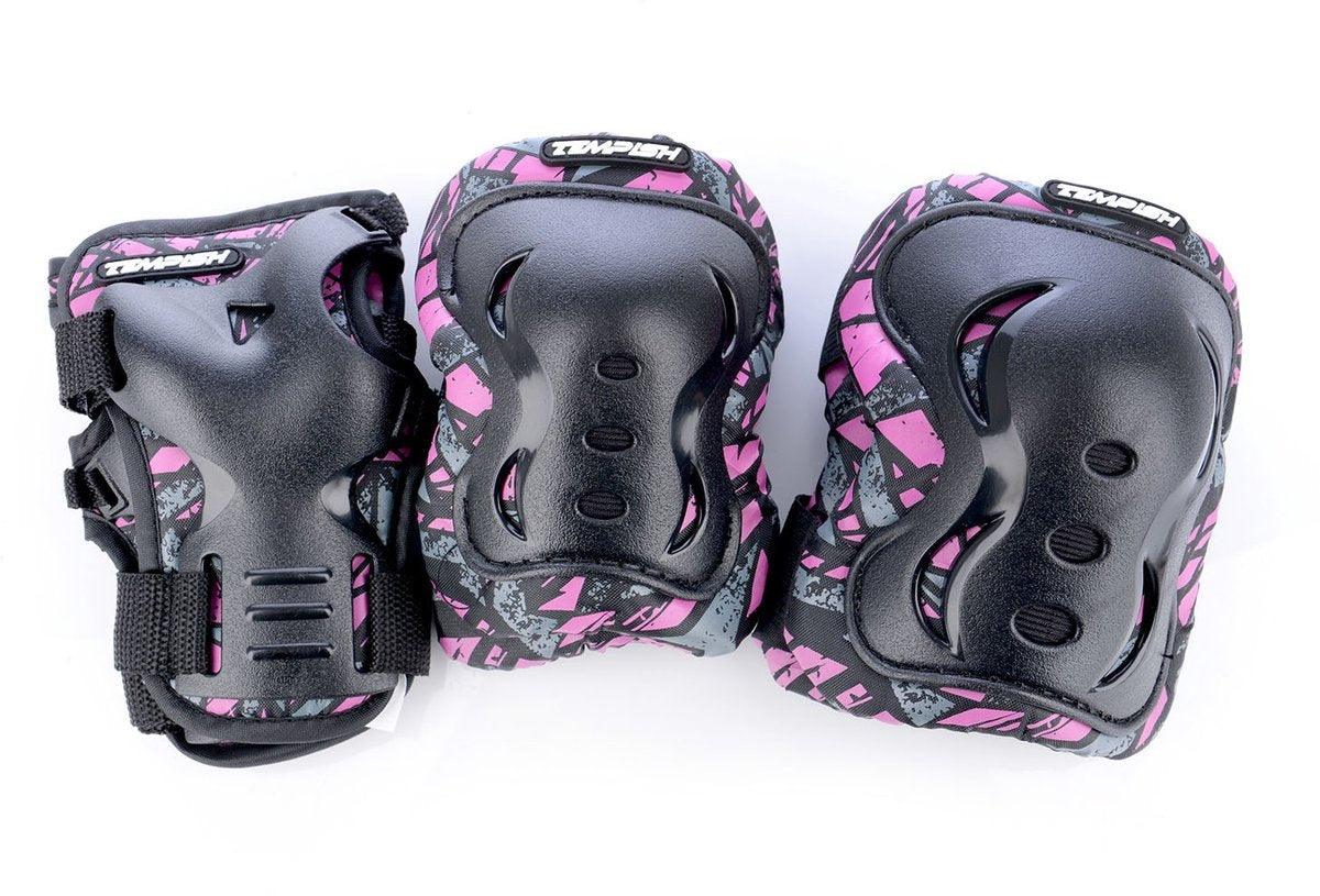 Tempish skate beschermset volwassenen - knie elleboog pols - roze - maat s