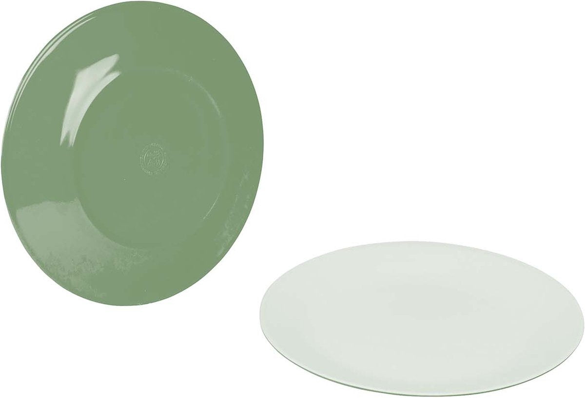Bo-camp - dinerbord - two-tone - melamine - 4 stuks - groen