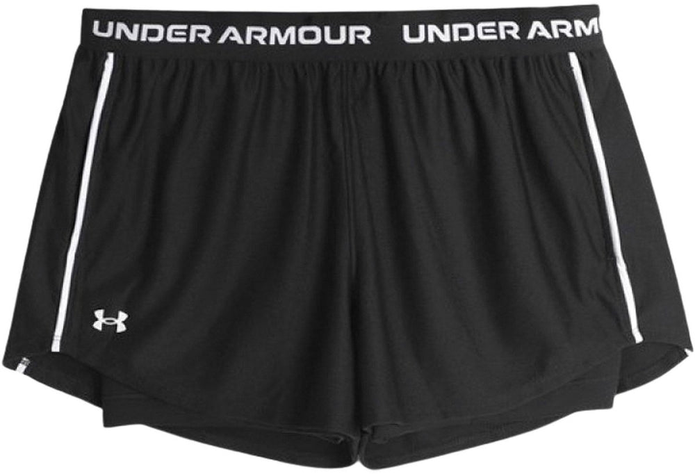 Under armour tech play up 2in1 shorts-blk dames sportbroek - zwart - wit